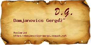 Damjanovics Gergő névjegykártya